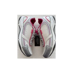 NWT Vionic‎ Zen White/Pink Leather Walking Shoes/Sneakers Size 6 M